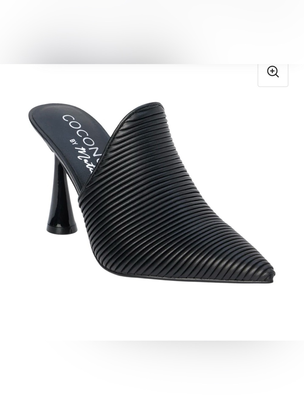 Coconuts by Matisse Black Ribbed Pointed Mule